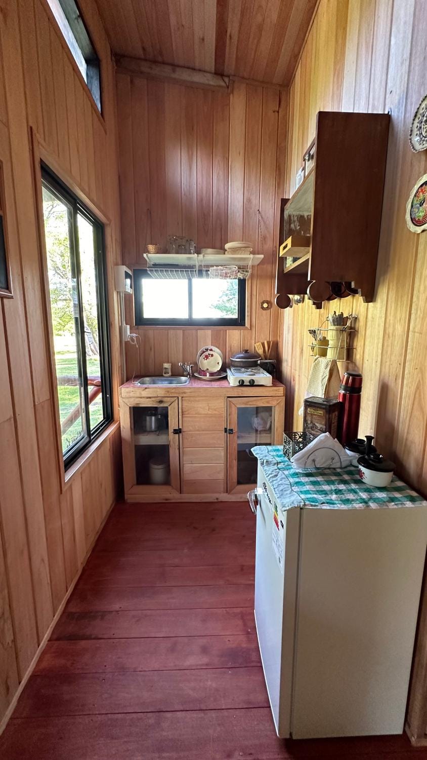 Kitchen or kitchenette, minibar, stove