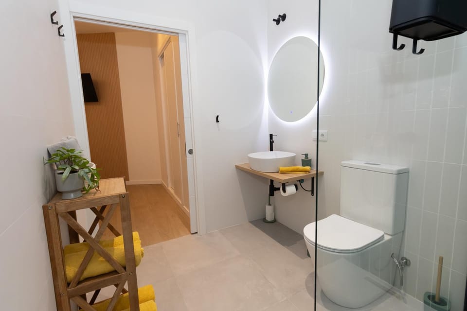 Toilet, Bathroom, hair dryier, towels