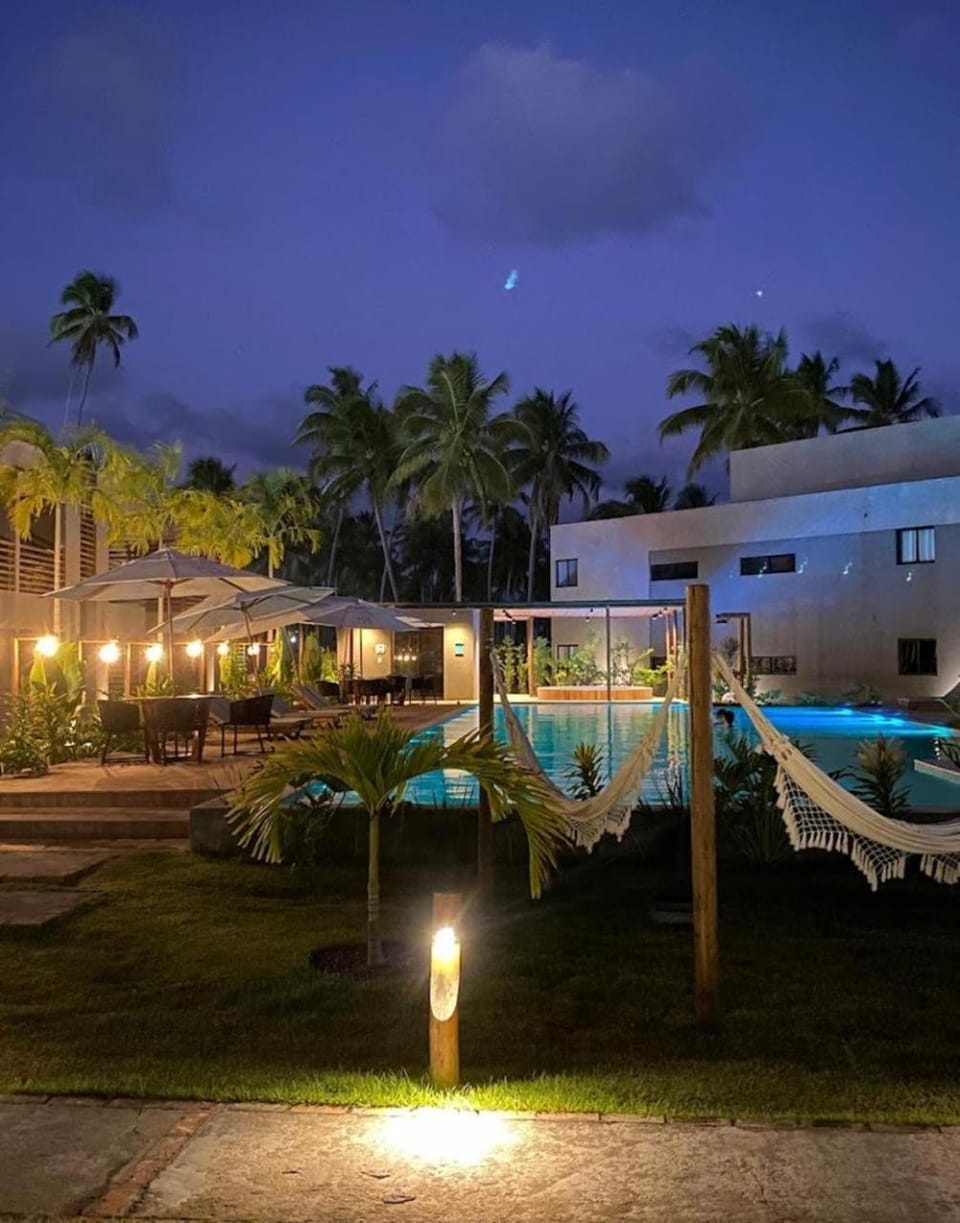 Night, Garden view, Swimming pool