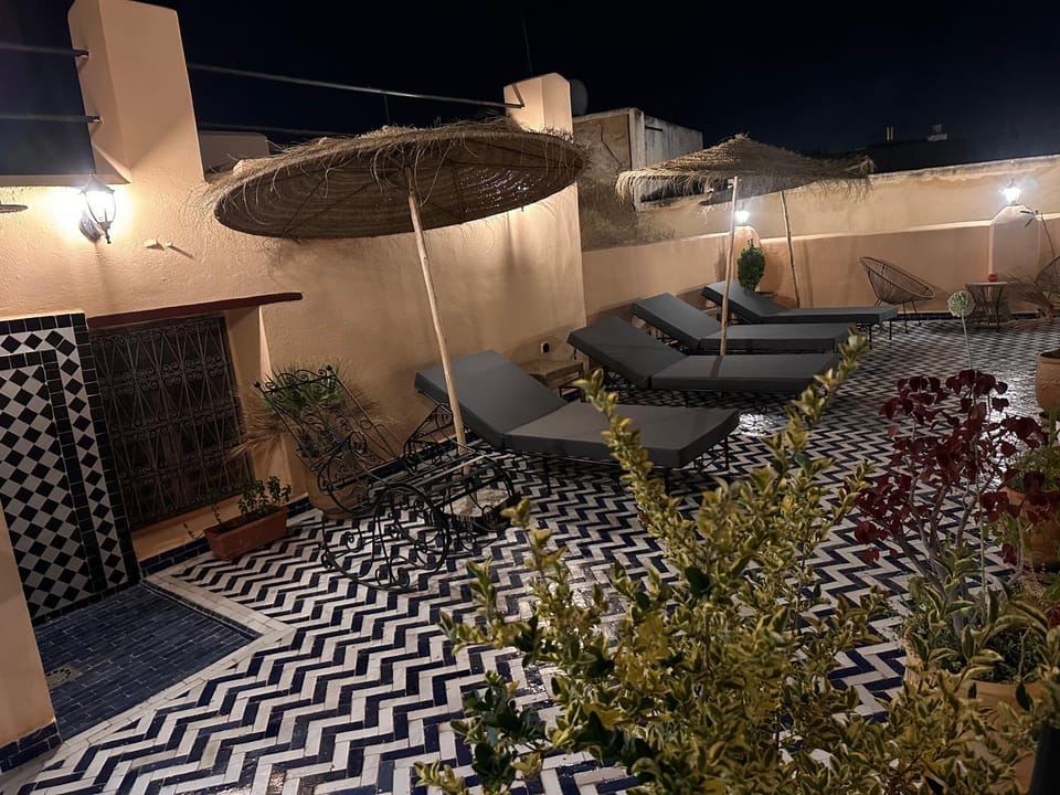 Patio, Night, Pool view, Swimming pool