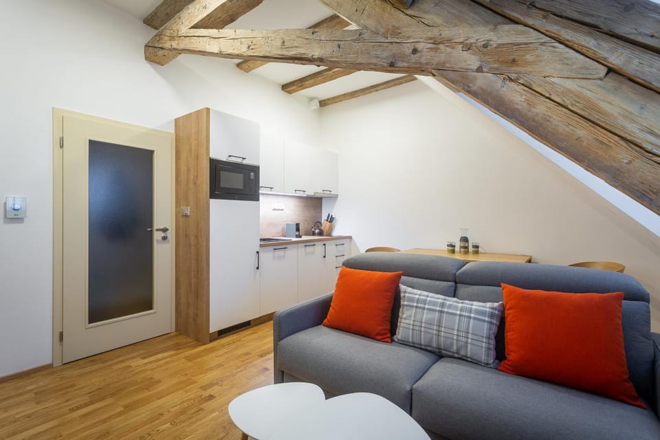 Kitchen or kitchenette, Living room, Seating area, stove