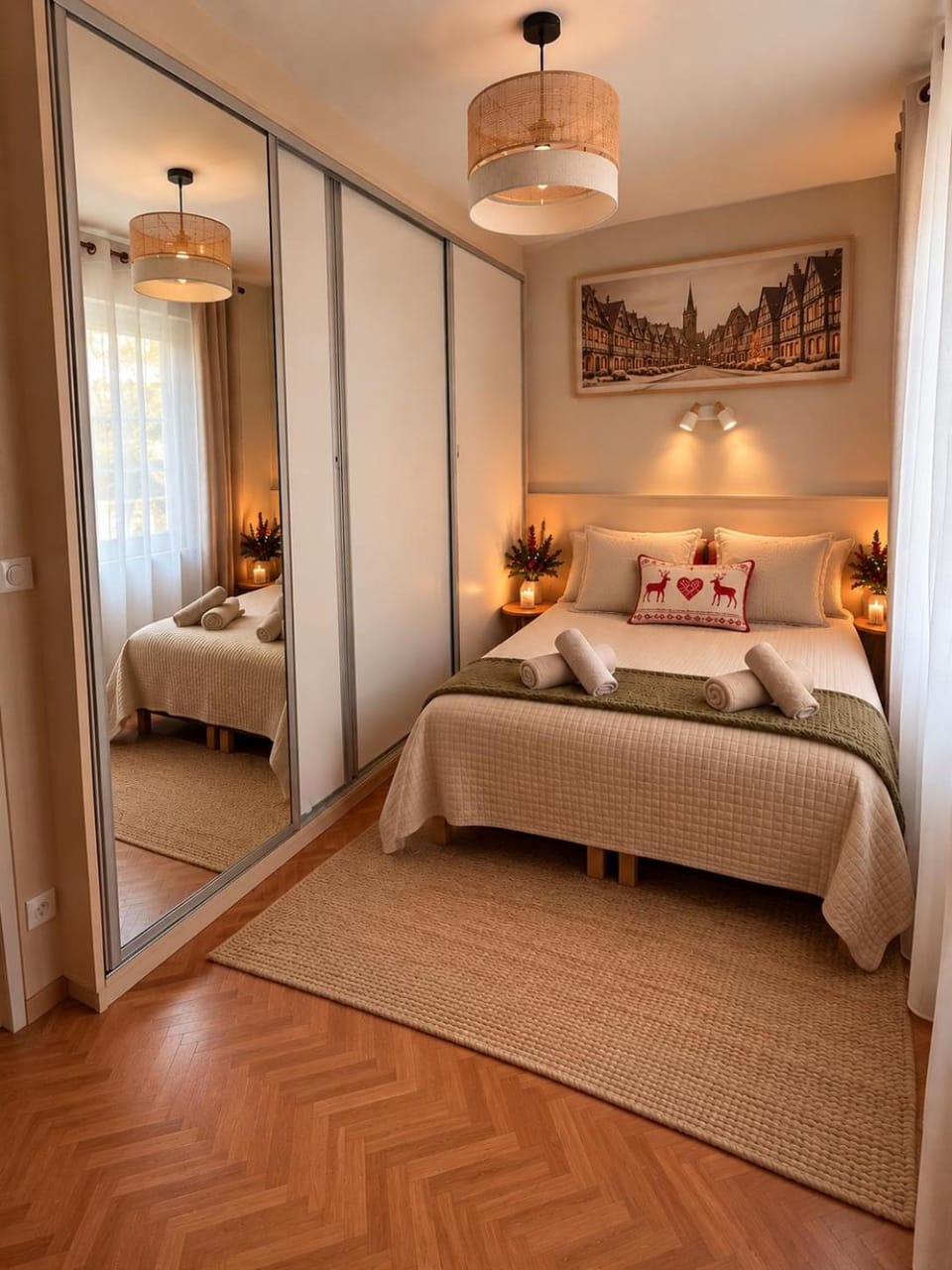 Nearby landmark, Bed, Night, Photo of the whole room, Bedroom, cot