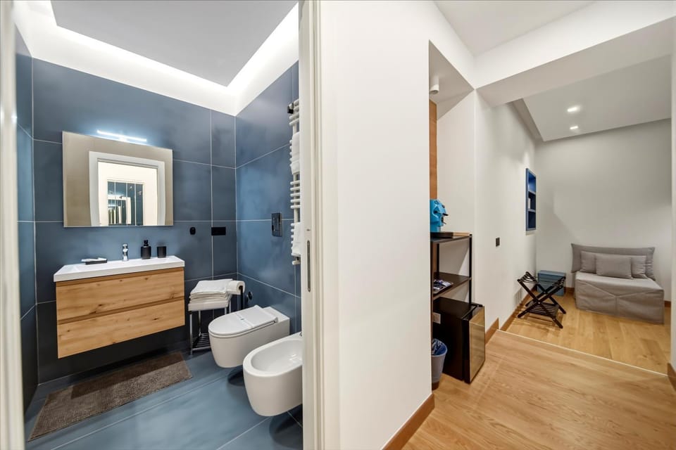 Toilet, Bed, Bathroom, Photo of the whole room, Bedroom