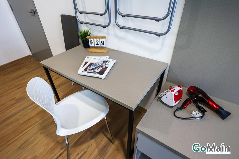 Dining area, hair dryier