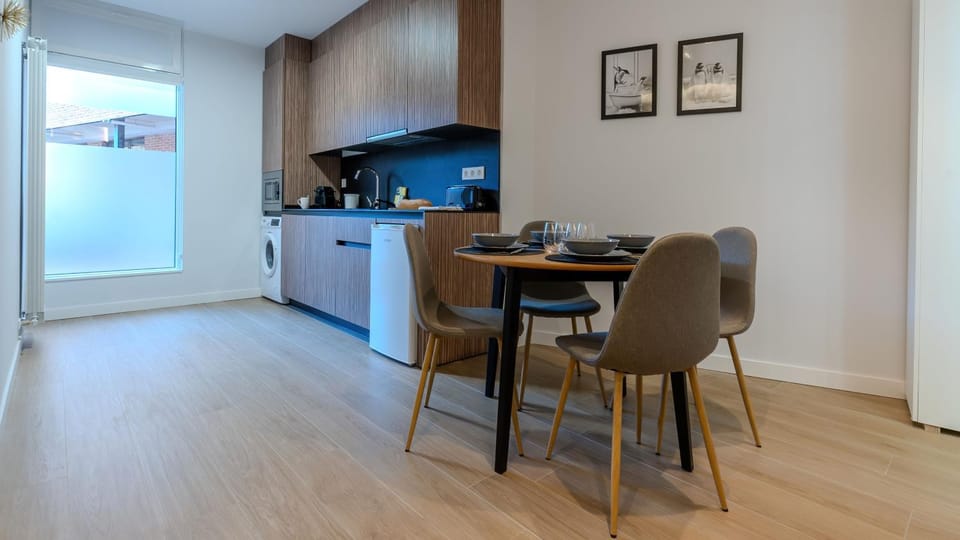 Dining area, dishwasher, microwave, washing machine, kitchen