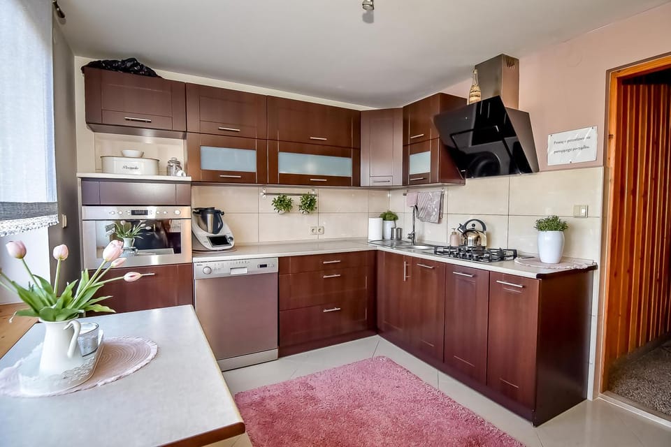 Kitchen or kitchenette, dishwasher, stove