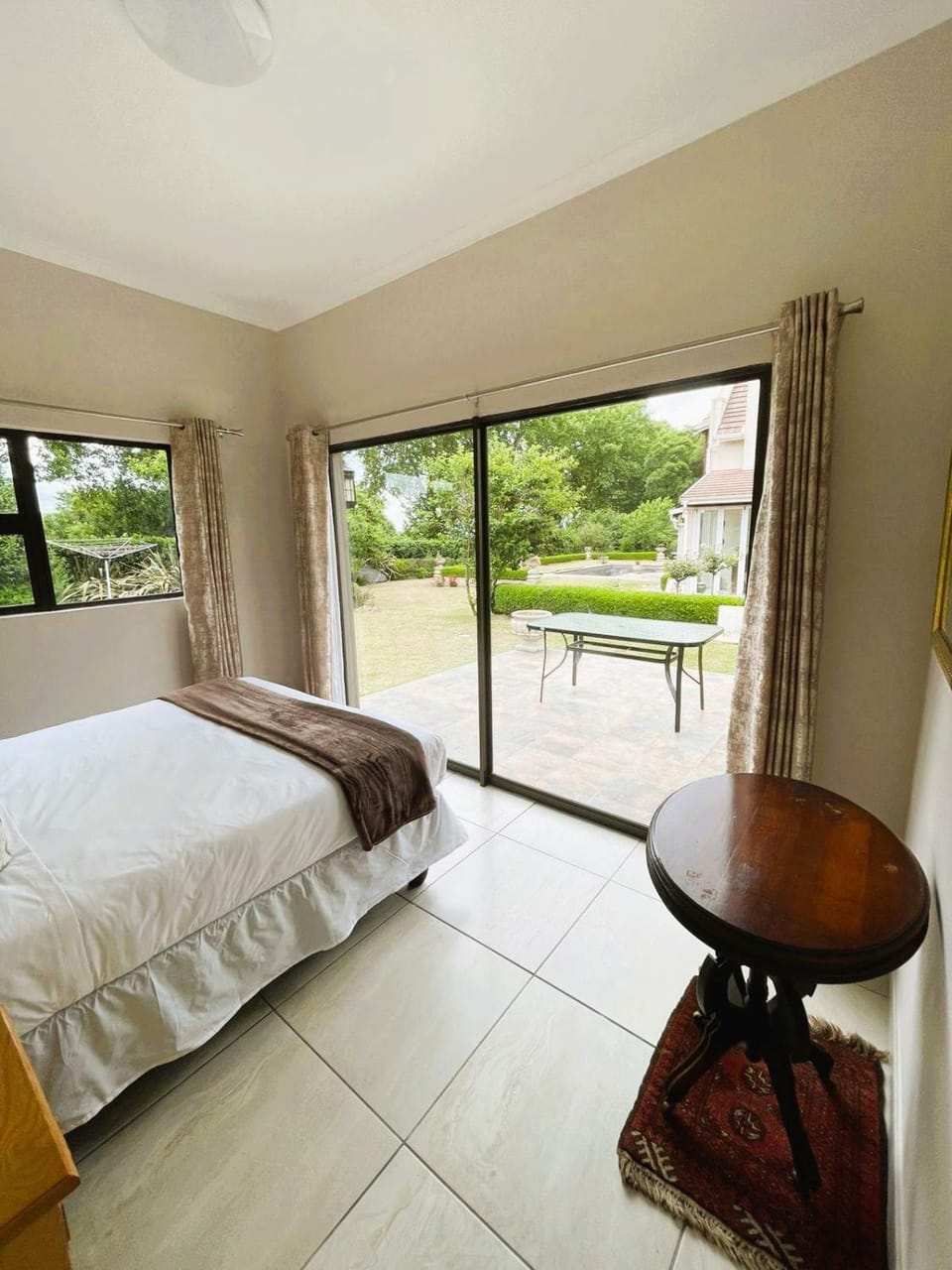 Patio, Bed, Garden, View (from property/room), Photo of the whole room, Bedroom, Garden view