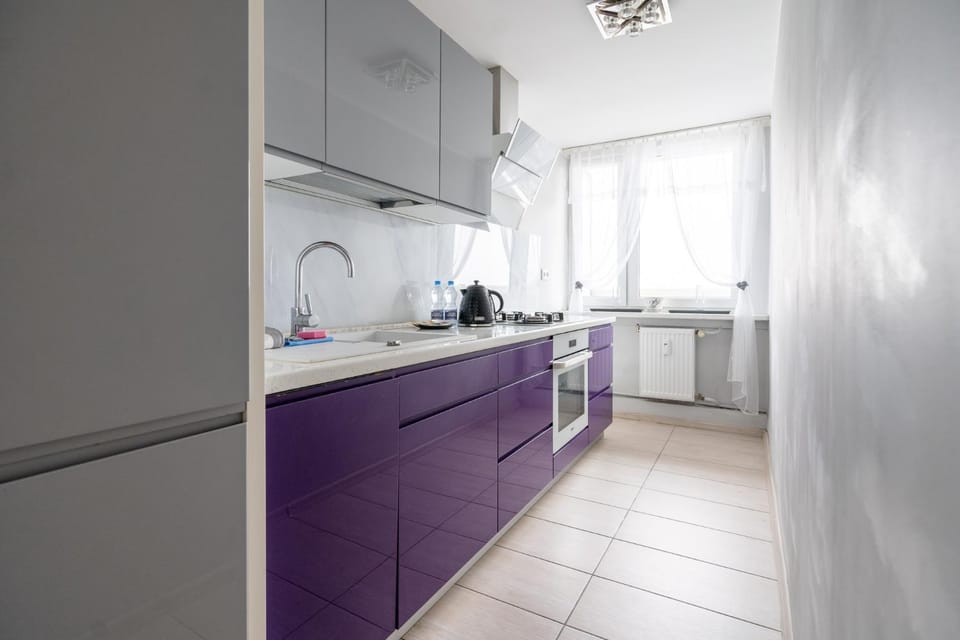 Kitchen or kitchenette, dishwasher, oven, stove