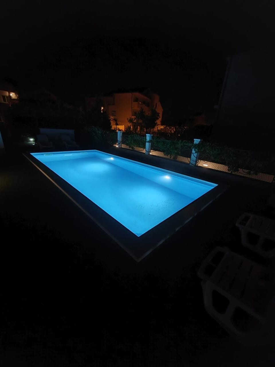 Night, Pool view, Swimming pool
