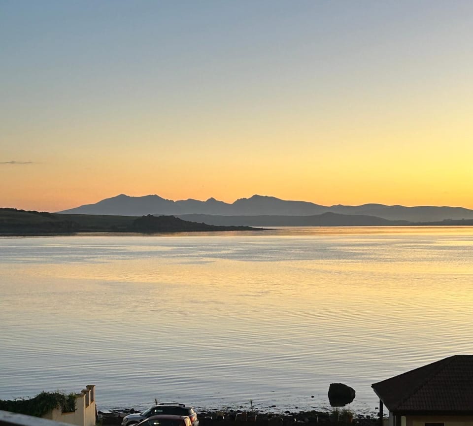 Natural landscape, Mountain view, Sea view, Sunset