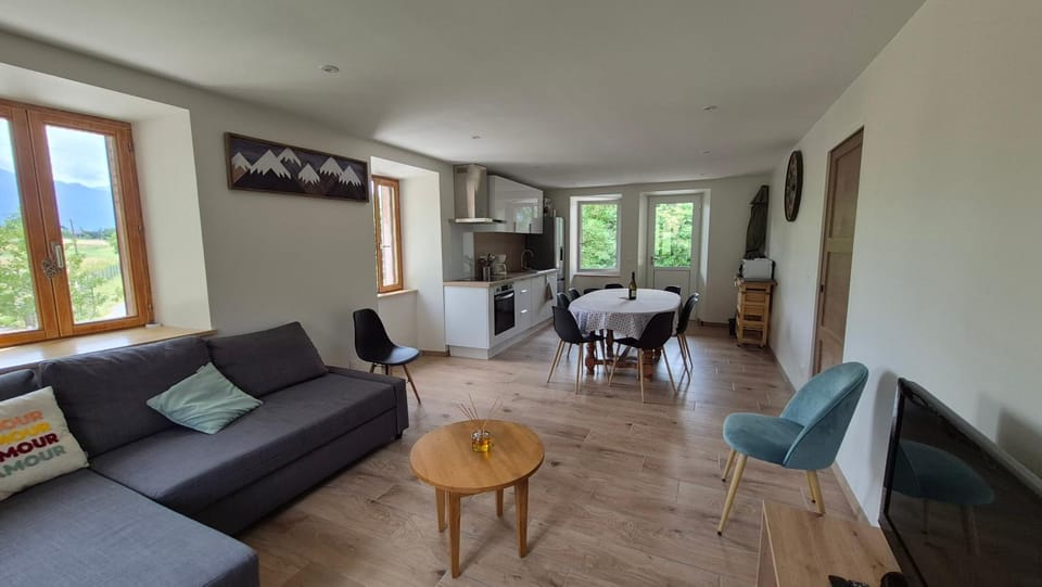 Living room, kitchen