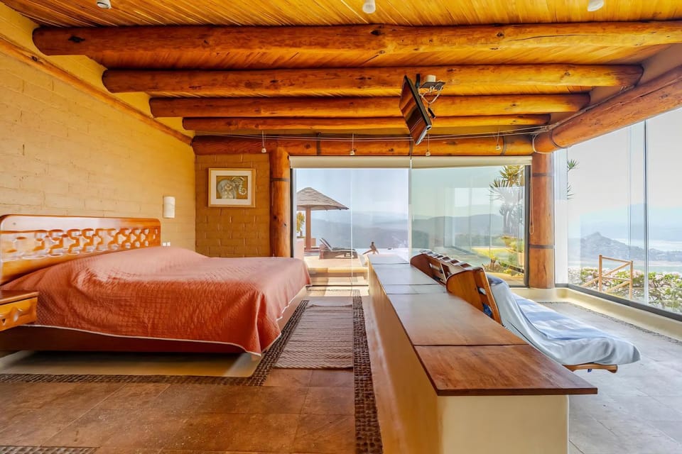 Bed, Natural landscape, View (from property/room), Balcony/Terrace, Living room, Photo of the whole room, Bedroom, Mountain view