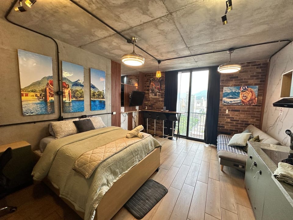 Bed, Living room, Photo of the whole room