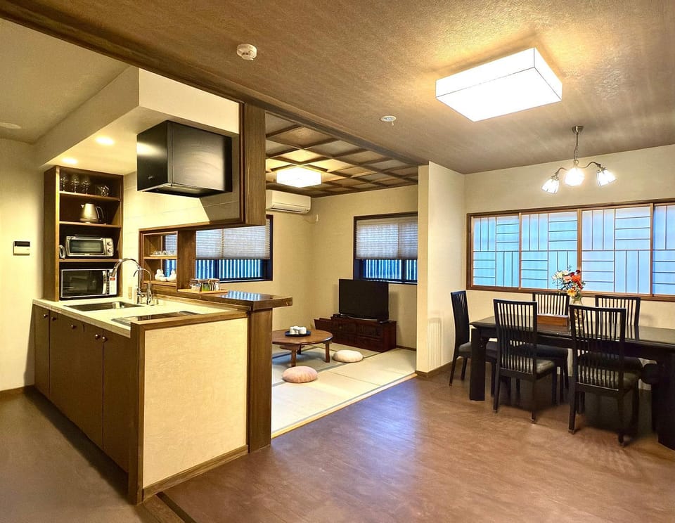 Kitchen or kitchenette, Living room, Dining area