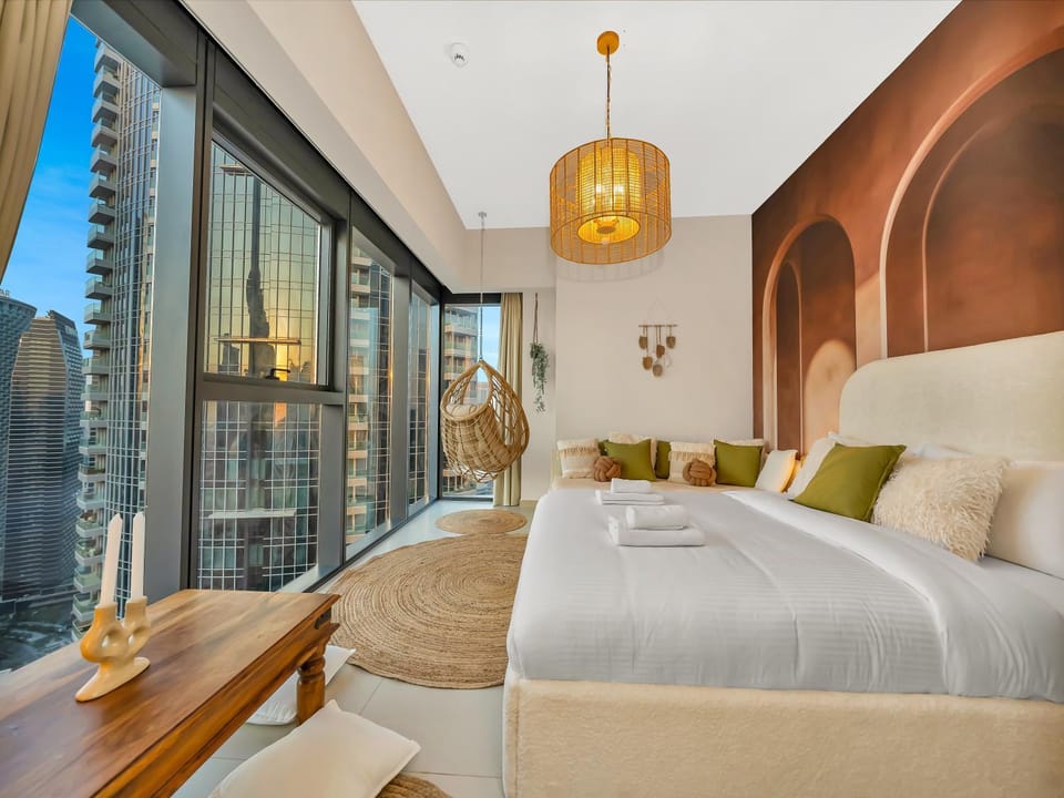 Wabi-Sabi Style Fountain-View 4 BR Apt in the Sky Apartment in Dubai