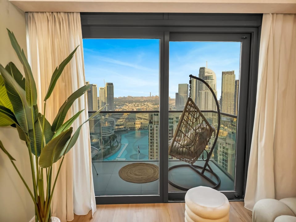 Wabi-Sabi Style Fountain-View 4 BR Apt in the Sky Apartment in Dubai