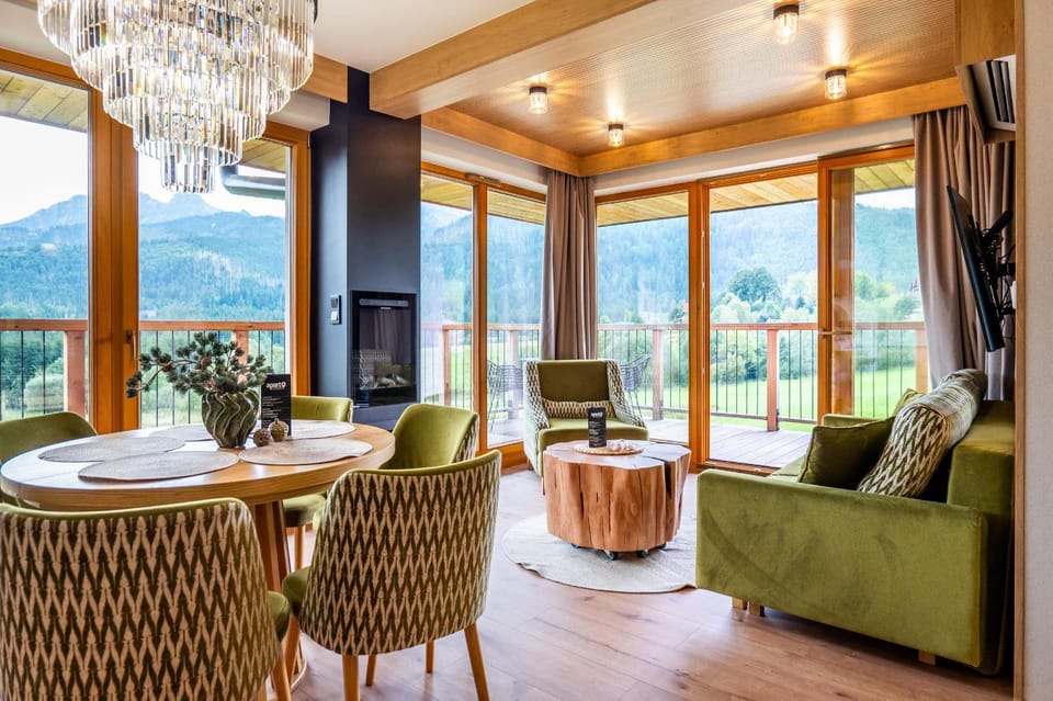 Natural landscape, Living room, Seating area, Mountain view