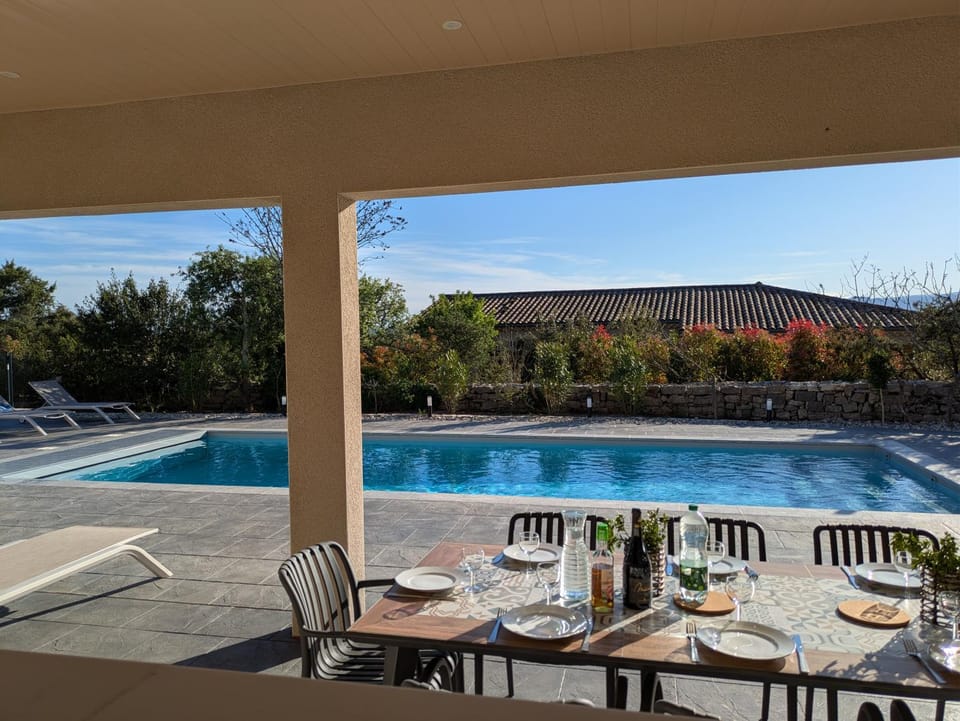 Patio, Day, Dining area, Pool view