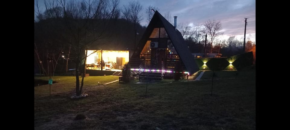 Property building, Night, Garden view