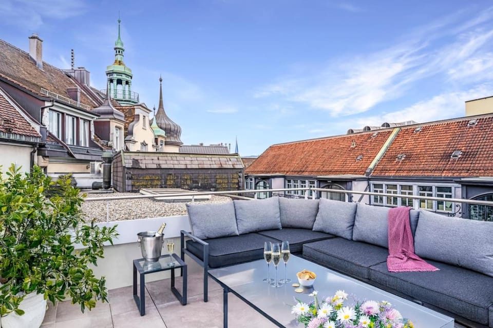 Bahnhofstrasse Designer Penthouse Private Rooftop Apartment in Zurich City