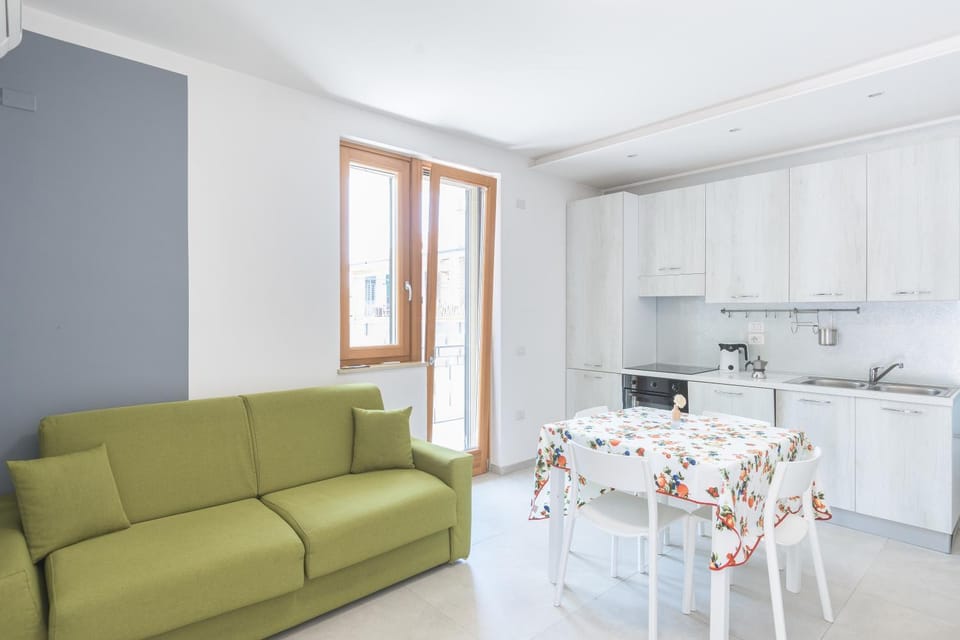 Bed, Kitchen or kitchenette, Living room, Seating area, Dining area, dishwasher, microwave, stove, air conditioner