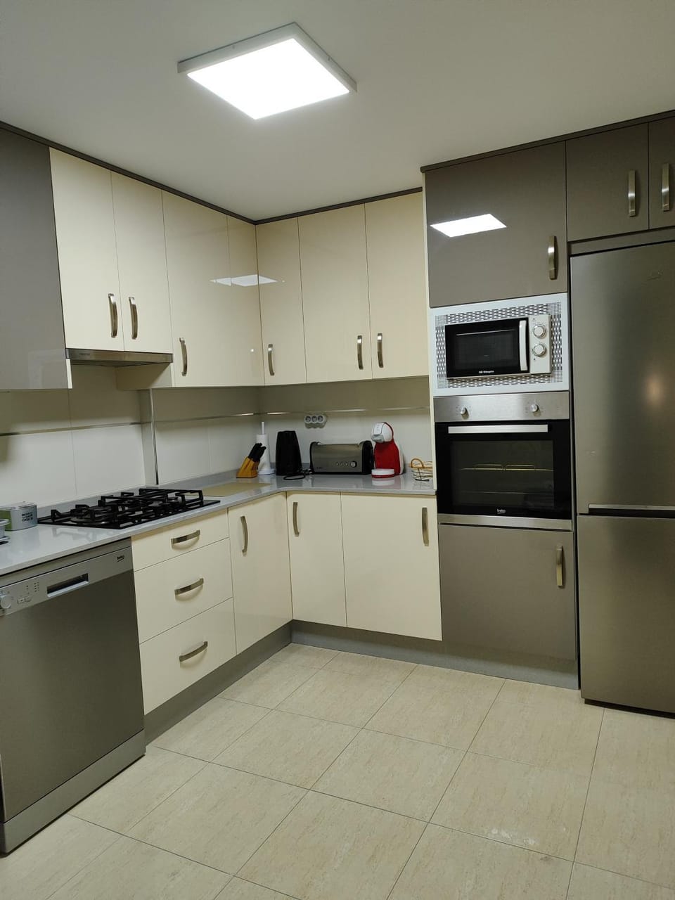 Kitchen or kitchenette, oven, stove, toaster