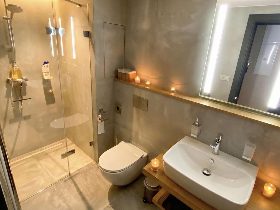 Shower, Toilet, Bathroom, towels
