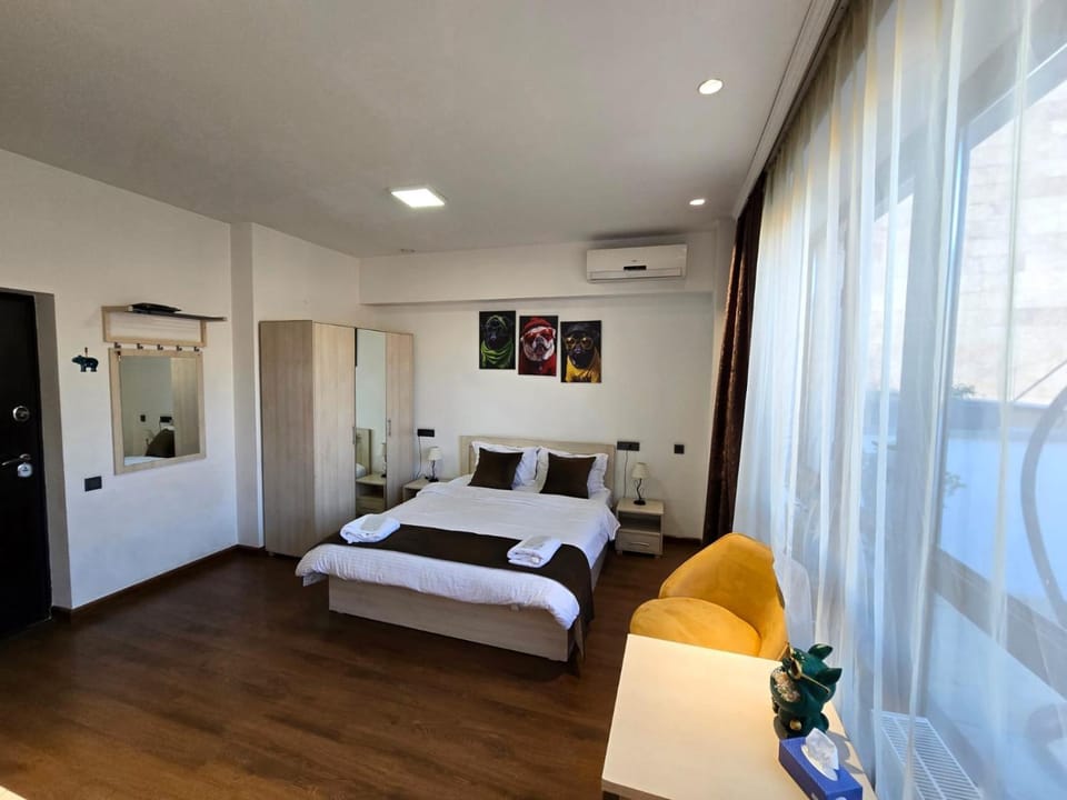 Bed, Living room, Photo of the whole room, Bedroom, air conditioner