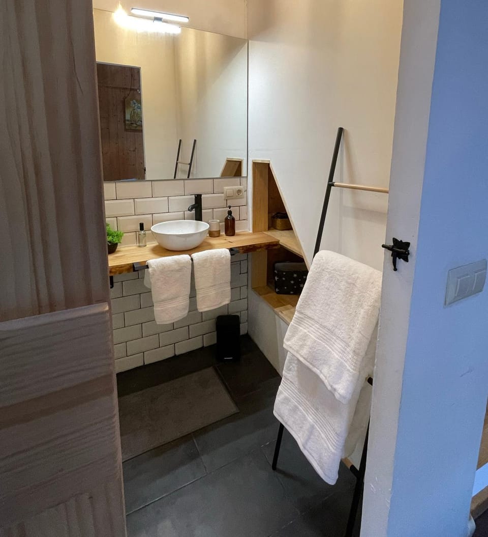 Bathroom, hair dryier, towels