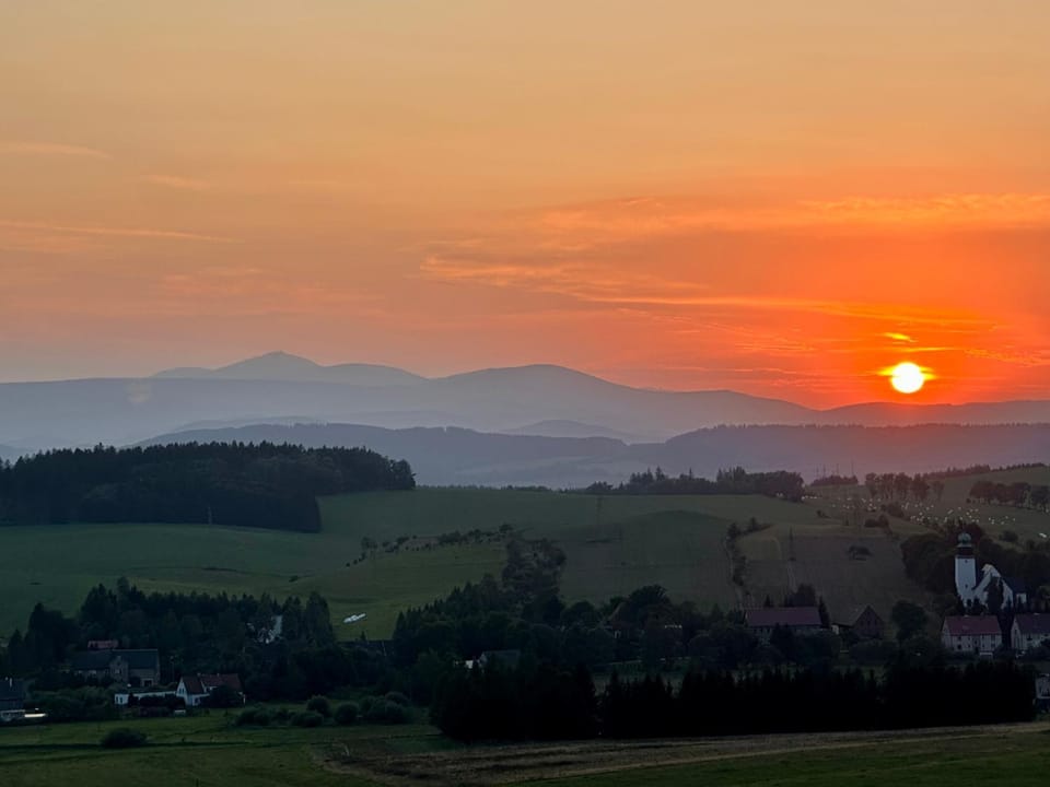 Natural landscape, Garden, Mountain view, Sunset