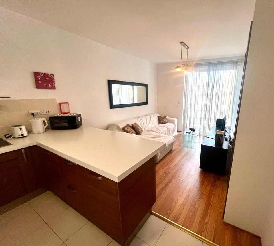 Kitchen or kitchenette, Living room, Seating area, toaster