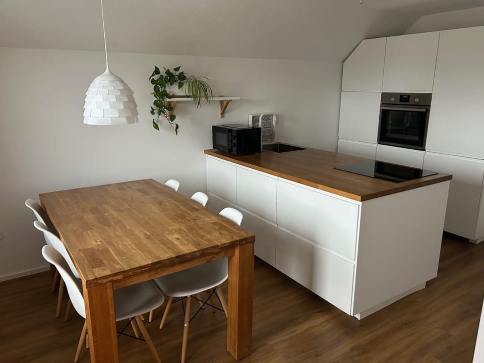 Kitchen or kitchenette, Dining area, stove