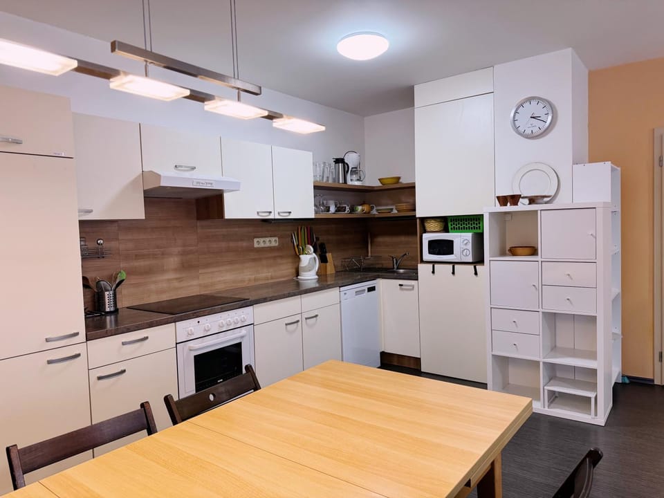 Kitchen or kitchenette, dishwasher, oven, stove, toaster