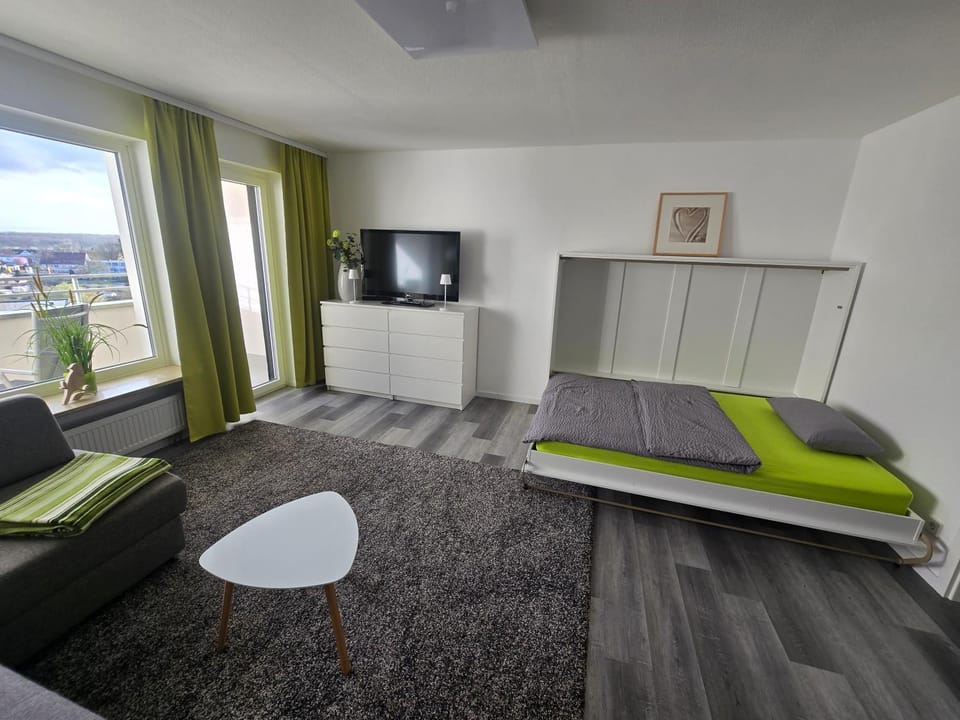 Bed, TV and multimedia, Living room, Bedroom
