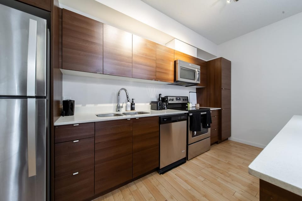 Coffee/tea facilities, Kitchen or kitchenette, Bedroom, minibar, oven, stove, toaster