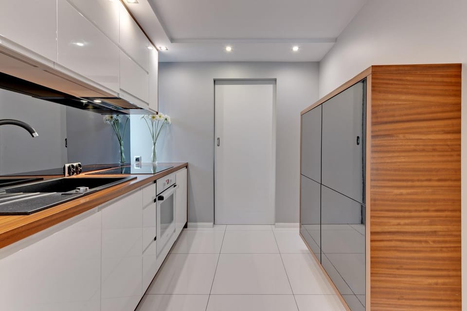 Kitchen or kitchenette, stove, wardrobe
