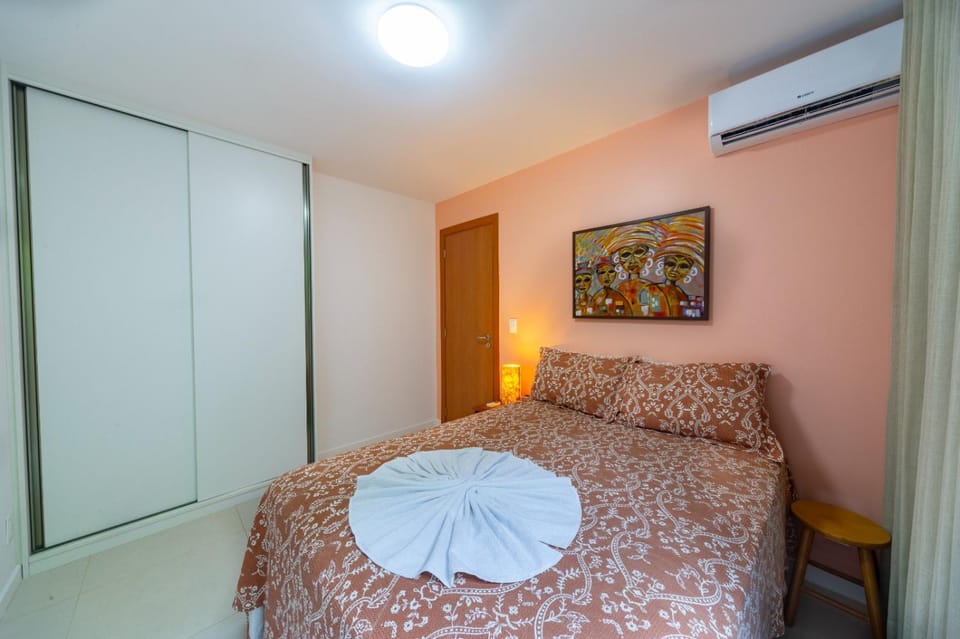 Bed, Photo of the whole room, Bedroom, towels, wardrobe, air conditioner