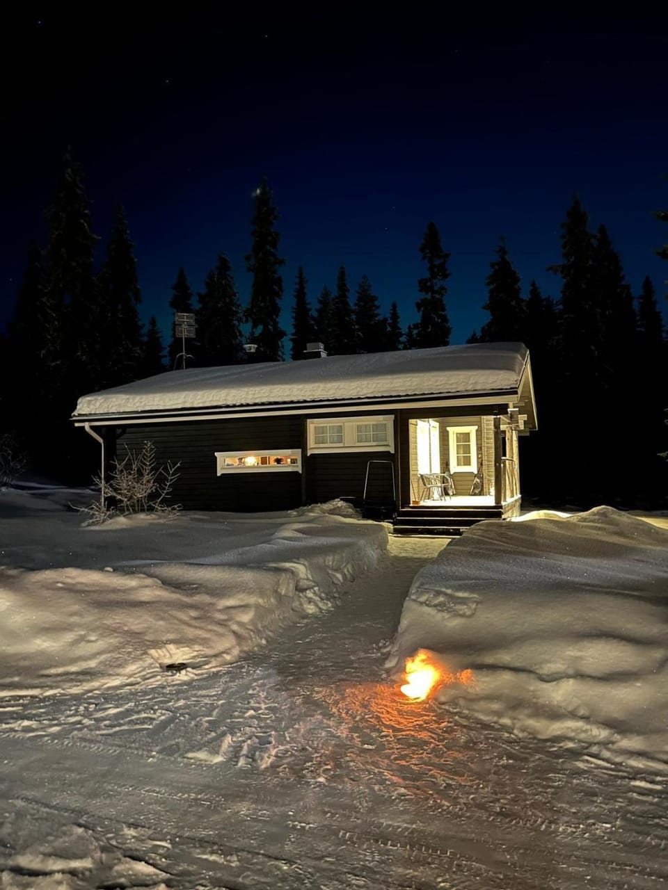 Property building, Night, Natural landscape, Winter