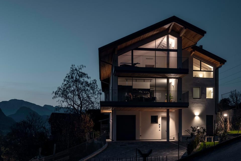 Property building, Night, Natural landscape, Mountain view
