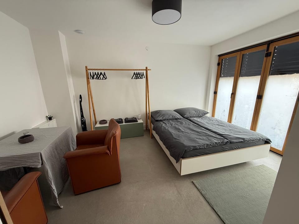 Bed, Living room, Photo of the whole room, Seating area, Bedroom