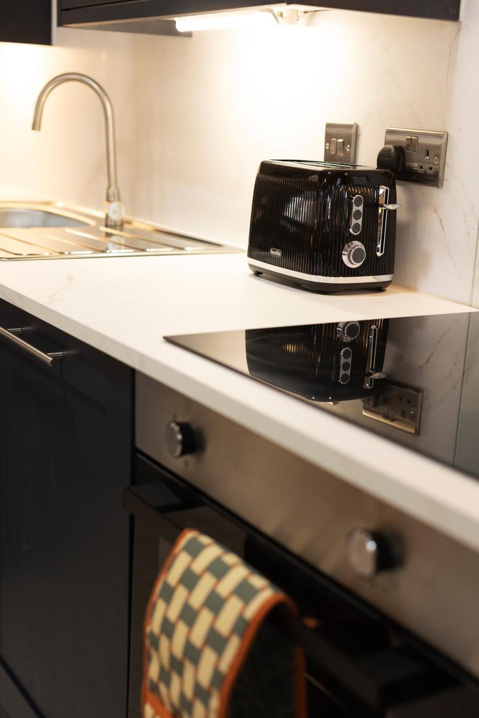 Kitchen or kitchenette, toaster