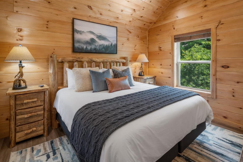 Bed, Natural landscape, View (from property/room), Bedroom