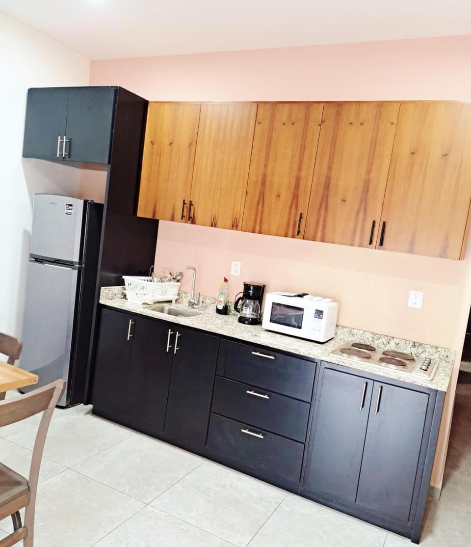 Coffee/tea facilities, Kitchen or kitchenette, oven, stove