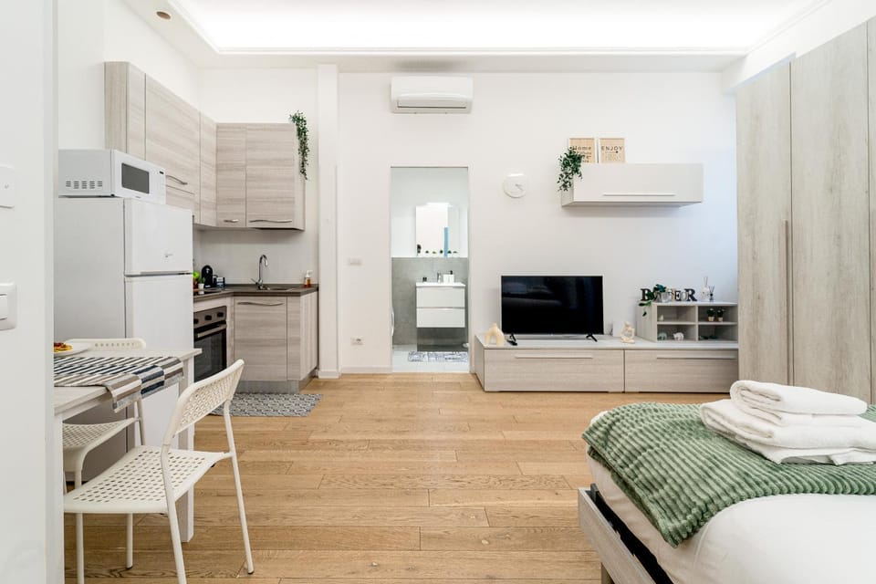 TV and multimedia, Kitchen or kitchenette, Photo of the whole room, Bedroom, stove, air conditioner