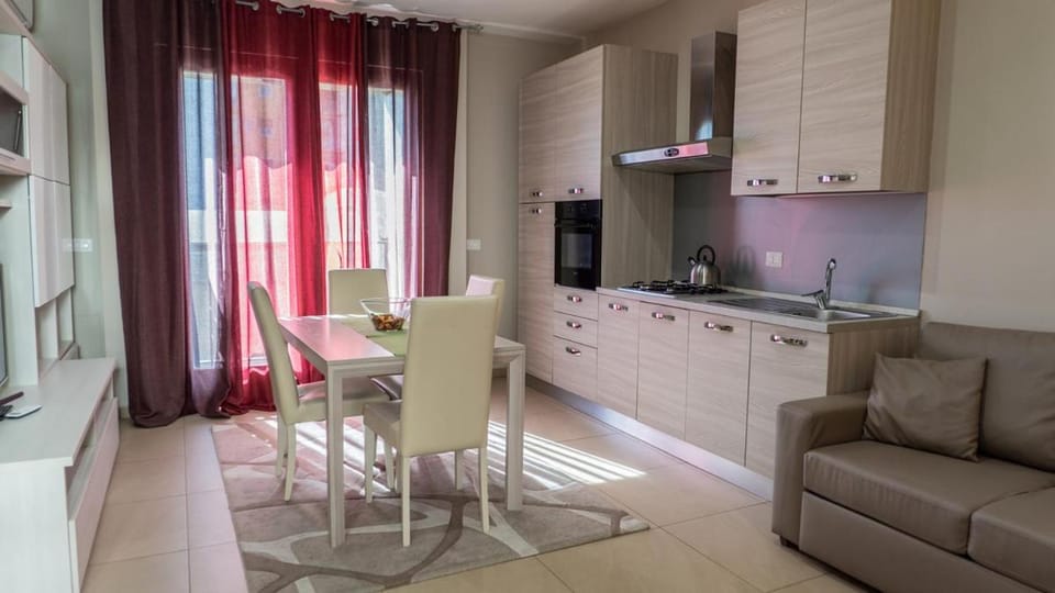 Kitchen or kitchenette, Living room, Dining area, stove