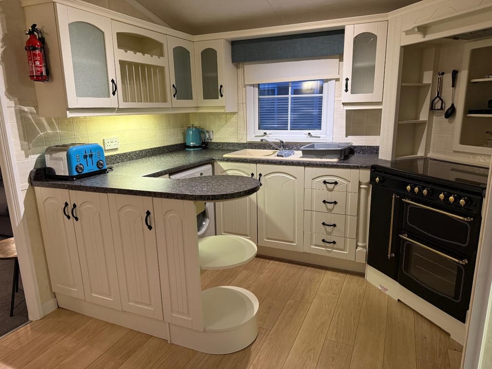 Kitchen or kitchenette, toaster