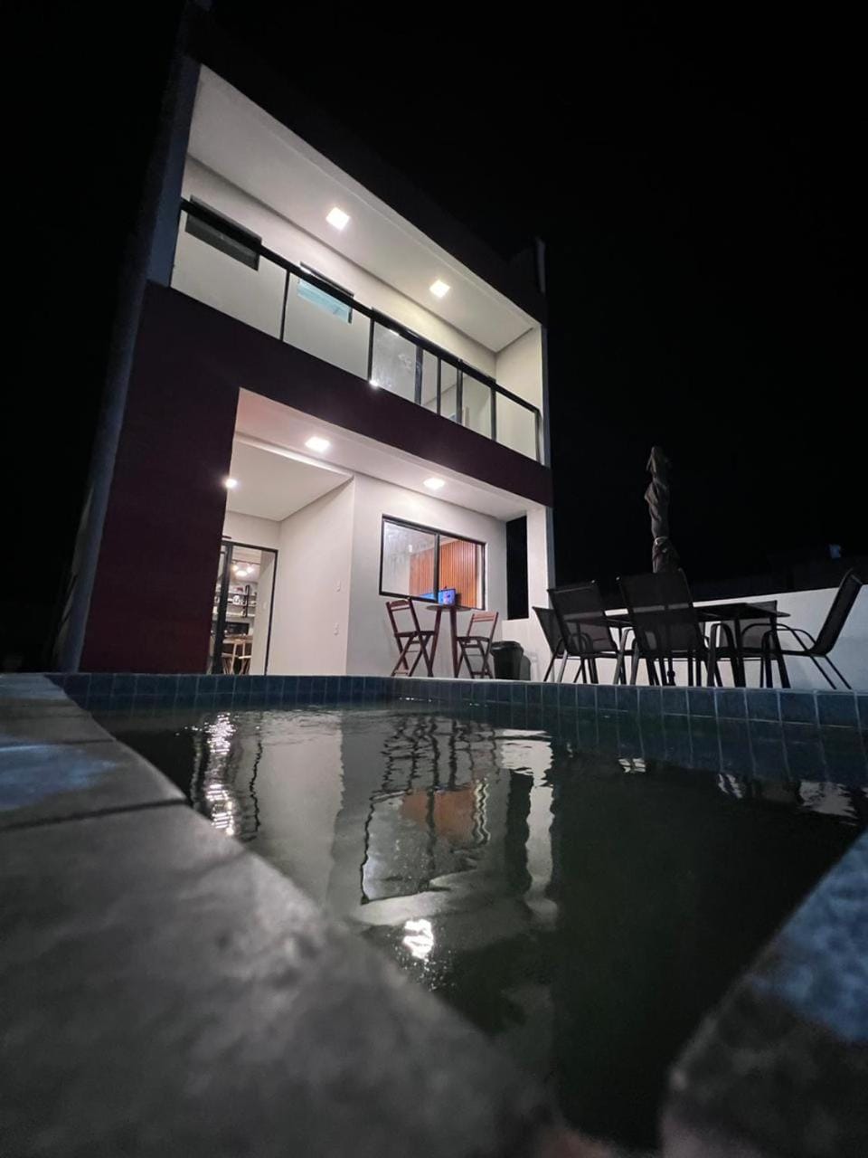 Property building, Night, Pool view, Swimming pool