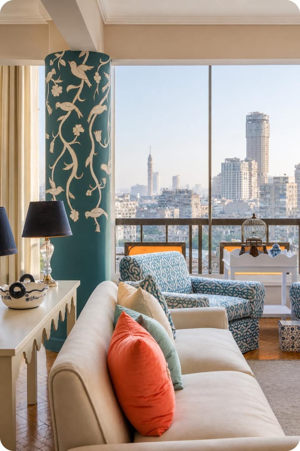 3BR Zamalek Sunny Khan Apartment in Cairo