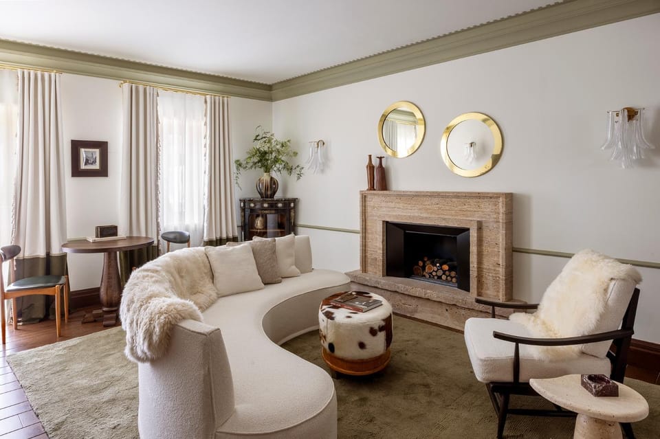 Living room, fireplace