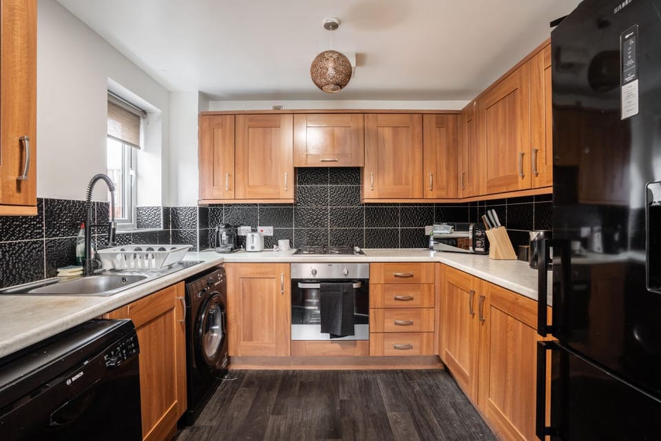 Kitchen or kitchenette, stove, toaster